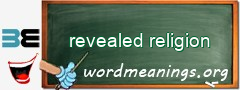WordMeaning blackboard for revealed religion